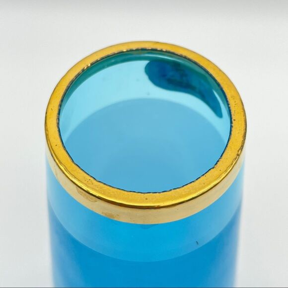 Vintage Norcrest Frosted Bud Vase Hand Painted Gold Edge MCM - Picture 4 of 9